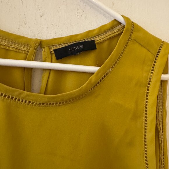 J Crew Drapey sleeveless top with ladder trim, size 24 in Faded Avocado - Picture 3 of 5